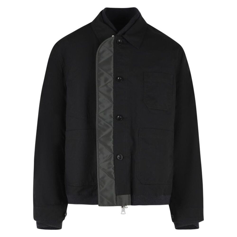 Sacai Black And Green Polyamide Reversible Jacket Men